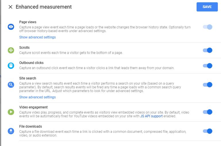 Enhanced Measurement Google Analytics 4