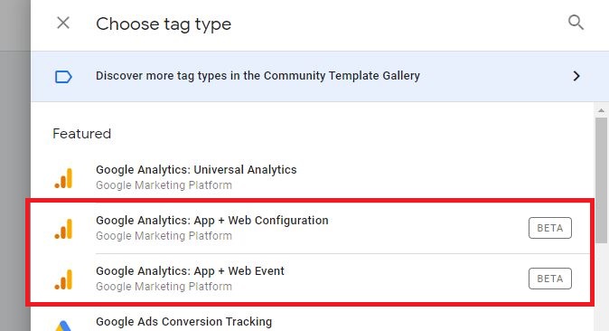 GTM tag templates Google Analytics 4